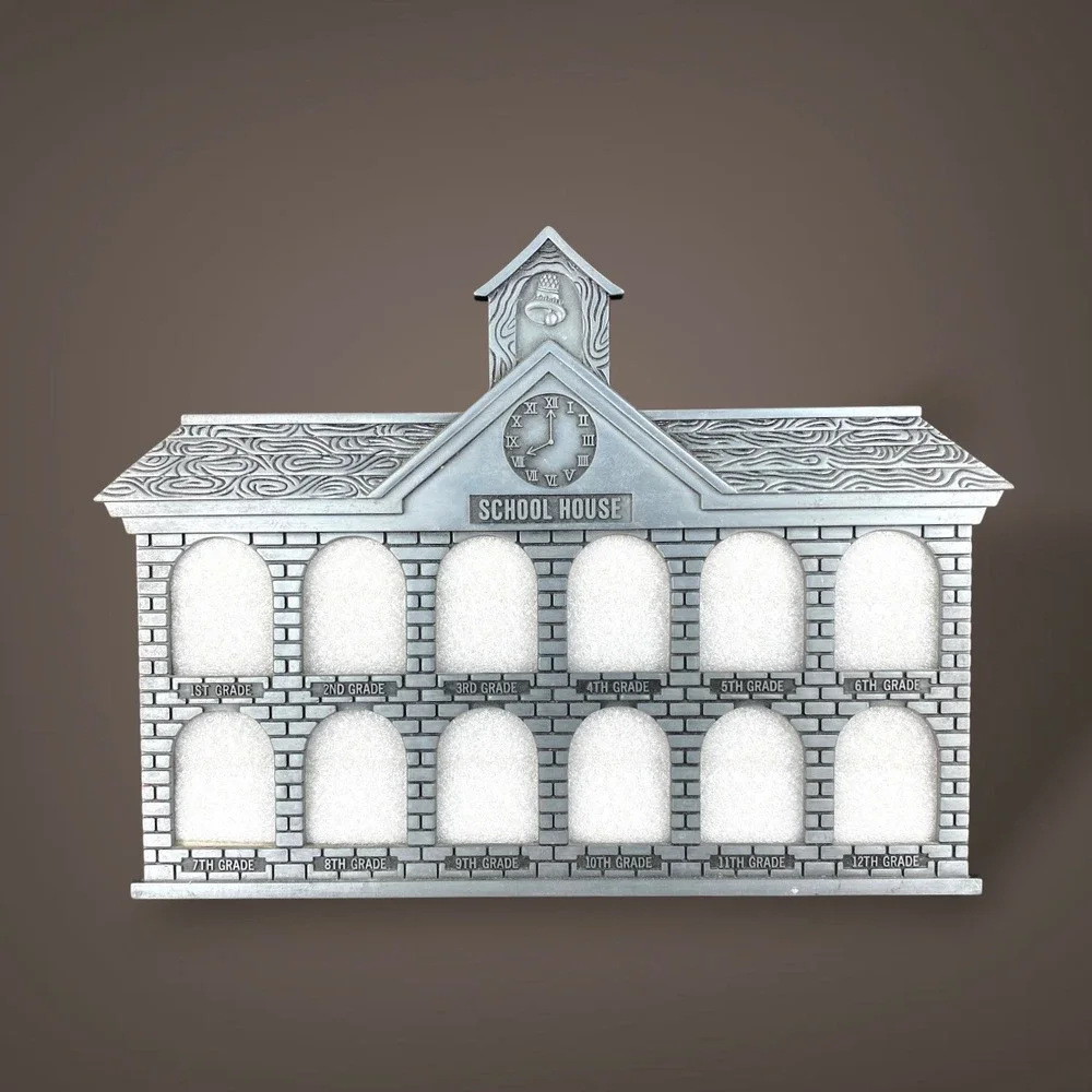 School House Metal Photo Frame Wall Hanging 12 Grades 1990s Price One, Two Avail
